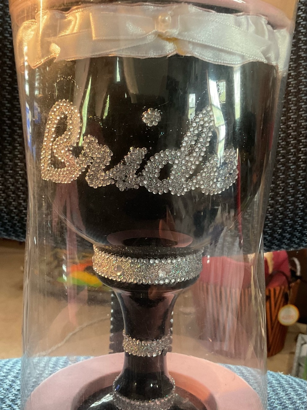 Lulu's Black Jeweled Glasses with Clear Rhinestones